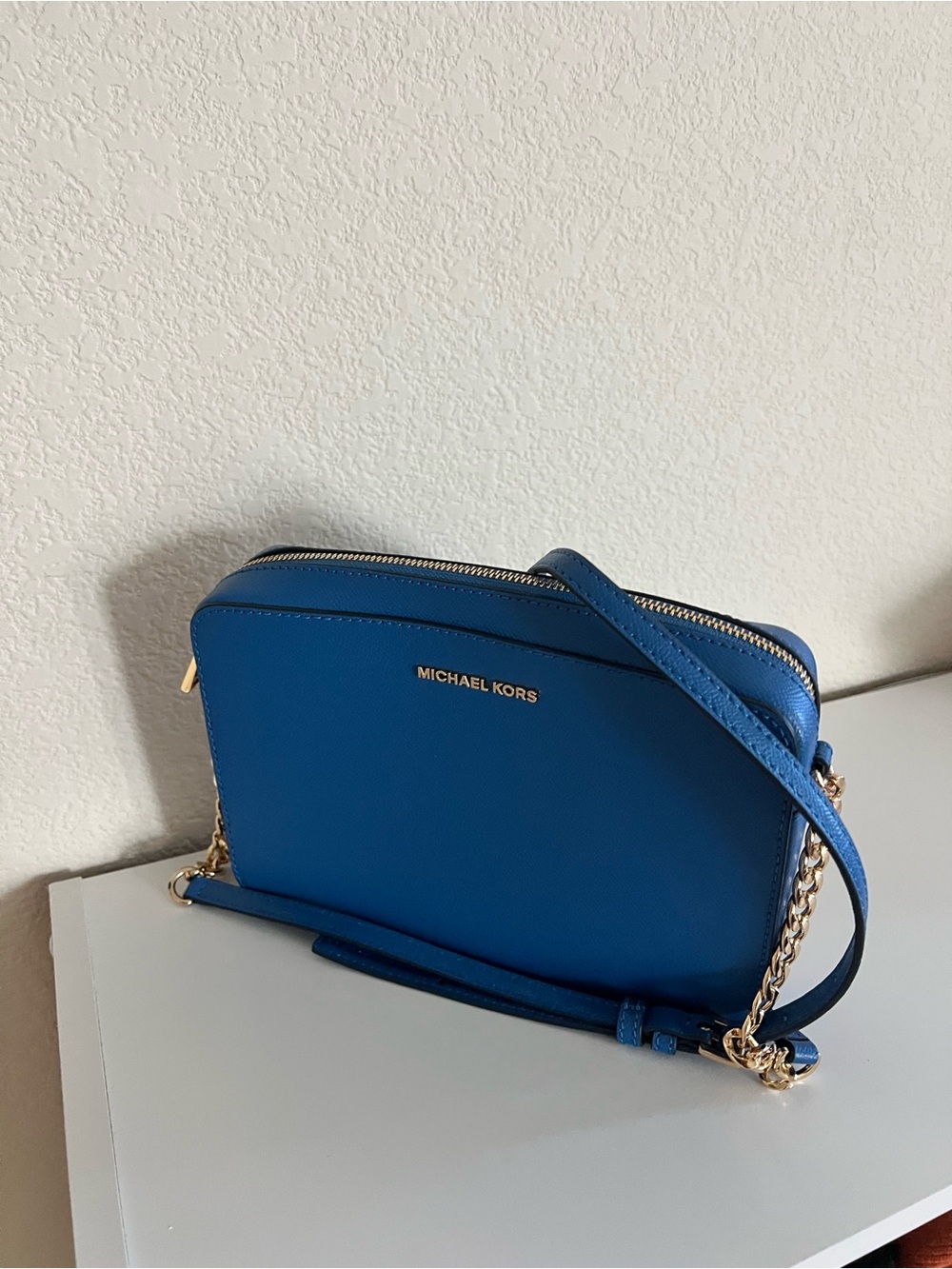 Michael Kors Electric Blue Saffiano Crossbody Bag